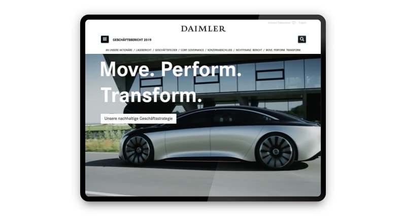 Projekt: Daimler und NetFed: ein eingespieltes Team in Sachen digitale Berichterstattung