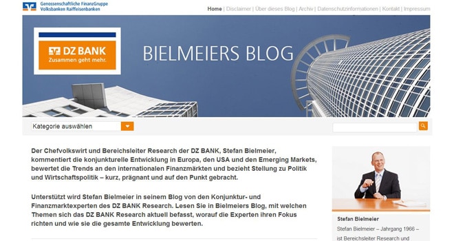 Projekt: Bielmeiers Blog: Erster deutscher Großbank-Blog geht live