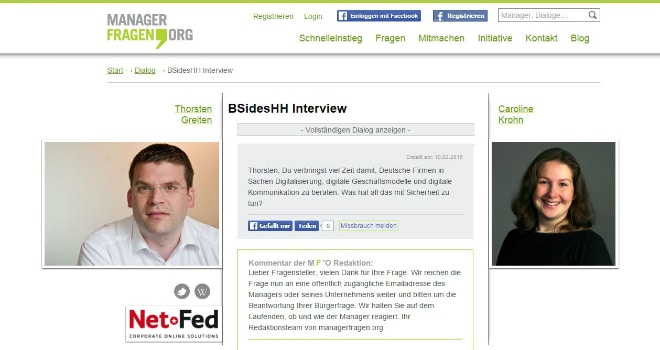 Blogpost: BSidesHH Interview mit Thorsten Greiten