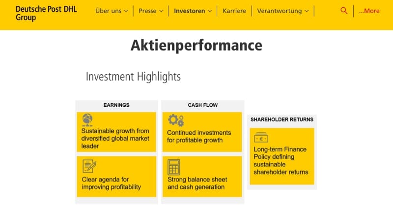 Referenz: Content-Migration für die IR-Seiten von Deutsche Post DHL Group