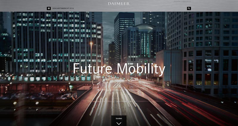 Projekt: Future Mobility: Der Daimler Geschäftsbericht