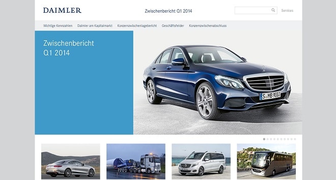 Projekt: Durch das Finanzjahr: Digitaler Quartalsbericht von Daimler