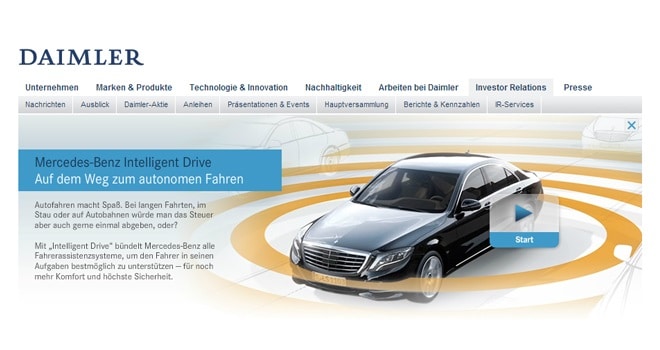 Projekt: Zuverlässiger Support für IR-Website von Daimler