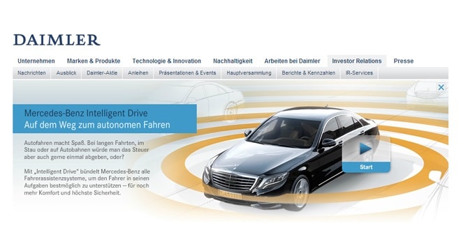 Zuverlässiger Support für IR-Website von Daimler Veranstaltung: Zuverlässiger Support für IR-Website von Daimler