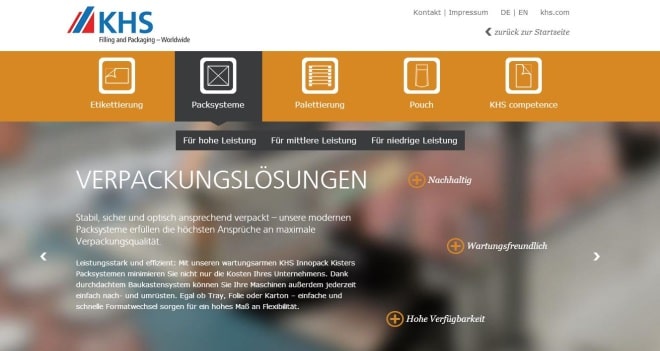 Überzeugende Verpackung: Produkttexte für KHS-Microsite Veranstaltung: Überzeugende Verpackung: Produkttexte für KHS-Microsite