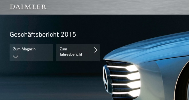 Referenz: Innovativ – Digital – Führend: Der digitale Geschäftsbericht von Daimler