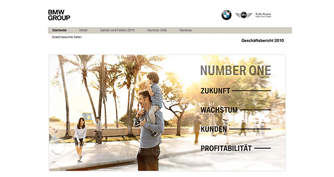 Referenz: Emotionen, die begeistern: Online-Geschäftsbericht der BMW Group