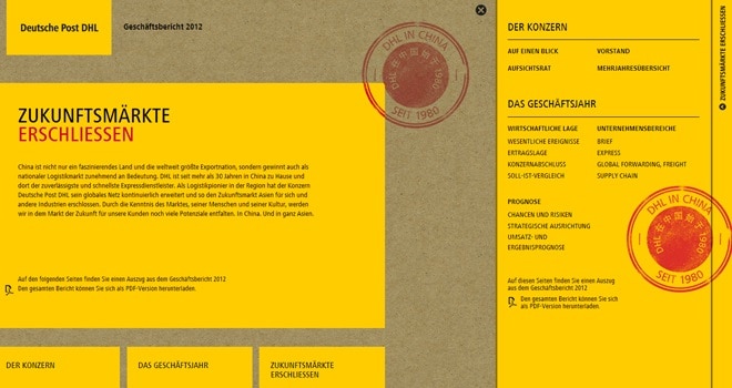Mut zu neuen Strukturen: Digitaler Geschäftsbericht für DPDHL Veranstaltung: Mut zu neuen Strukturen: Digitaler Geschäftsbericht für DPDHL