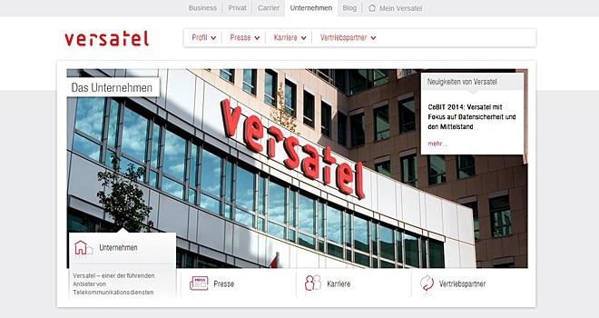 Projekt: Wer (gut) schreibt, der bleibt: Content für Versatel GmbH