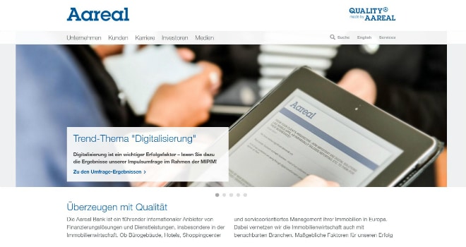 Projekt: Konsistenz schafft Klarheit: Website-Relaunch bei der Aareal Bank