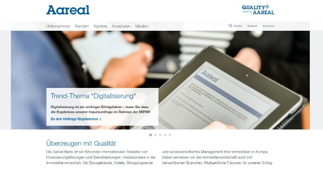 Referenz: Konsistenz schafft Klarheit: Website-Relaunch bei der Aareal Bank