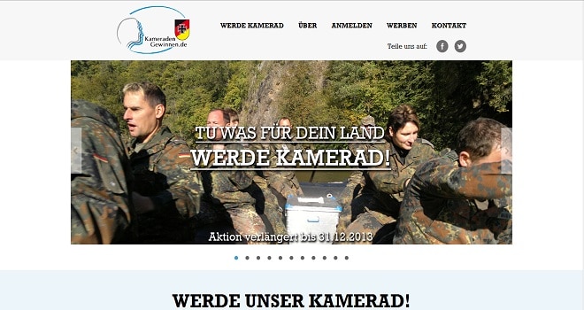 Projekt: Neue Kameraden braucht das Land: Kampagnen-Website für Reservistenverband