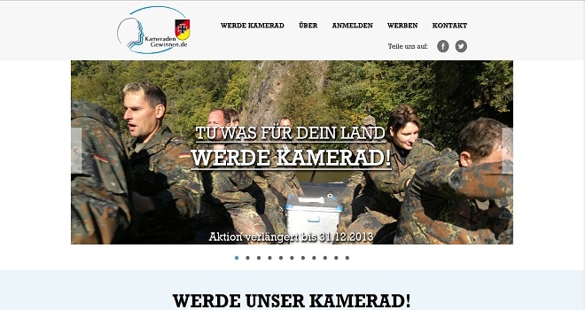 Referenz: Neue Kameraden braucht das Land: Kampagnen-Website für Reservistenverband