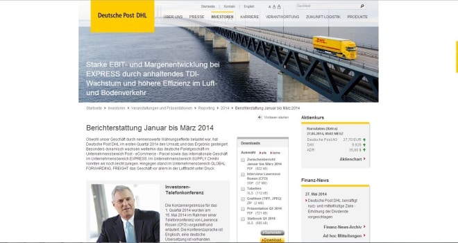 Referenz: Modernes Reporting mit Stil: Quartalsbericht von DPDHL