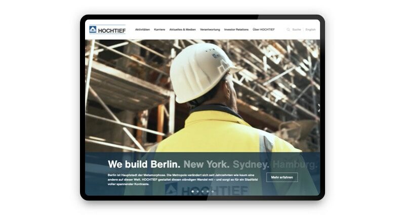 Eine multimediale Corporate Website für HOCHTIEF Projekt: Eine multimediale Corporate Website für HOCHTIEF