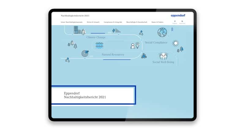 Referenz: Digital und Print aus einer Hand: Nachhaltigkeitsbericht für Eppendorf