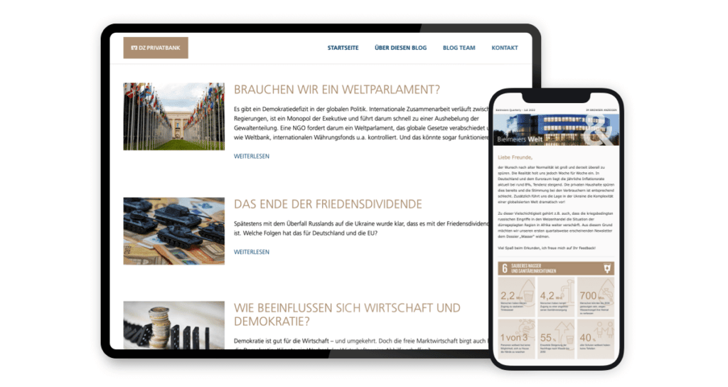 Referenz: Bielmeiers Quarterly – Vom Newsletter zum Online-Dossier