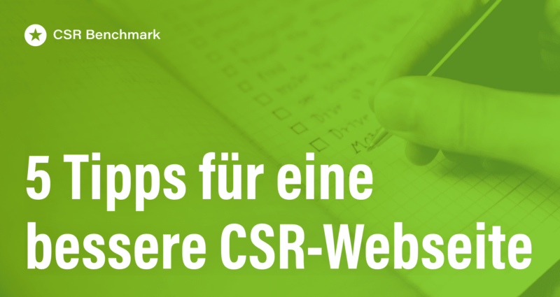 5 Punkte, die Unternehmen helfen, ihre CSR-Webseite zu verbessern Blogpost: 5 Punkte, die Unternehmen helfen, ihre CSR-Webseite zu verbessern