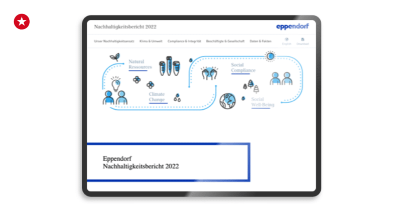 Referenz: Nächstes Level: Eppendorf baut den digitalen Nachhaltigkeits­bericht aus 