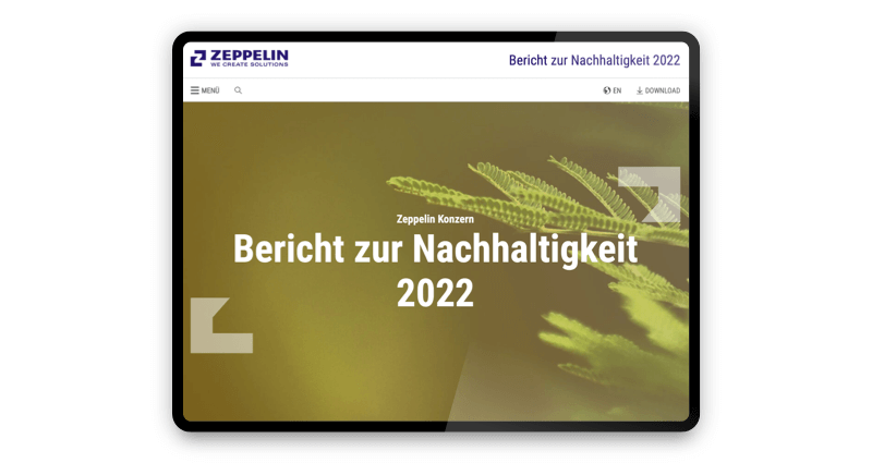 Veranstaltung: Nachhaltigkeit als Erfolgsfaktor: Zeppelin überzeugt mit dem ersten volldigitalen Sustainability Report