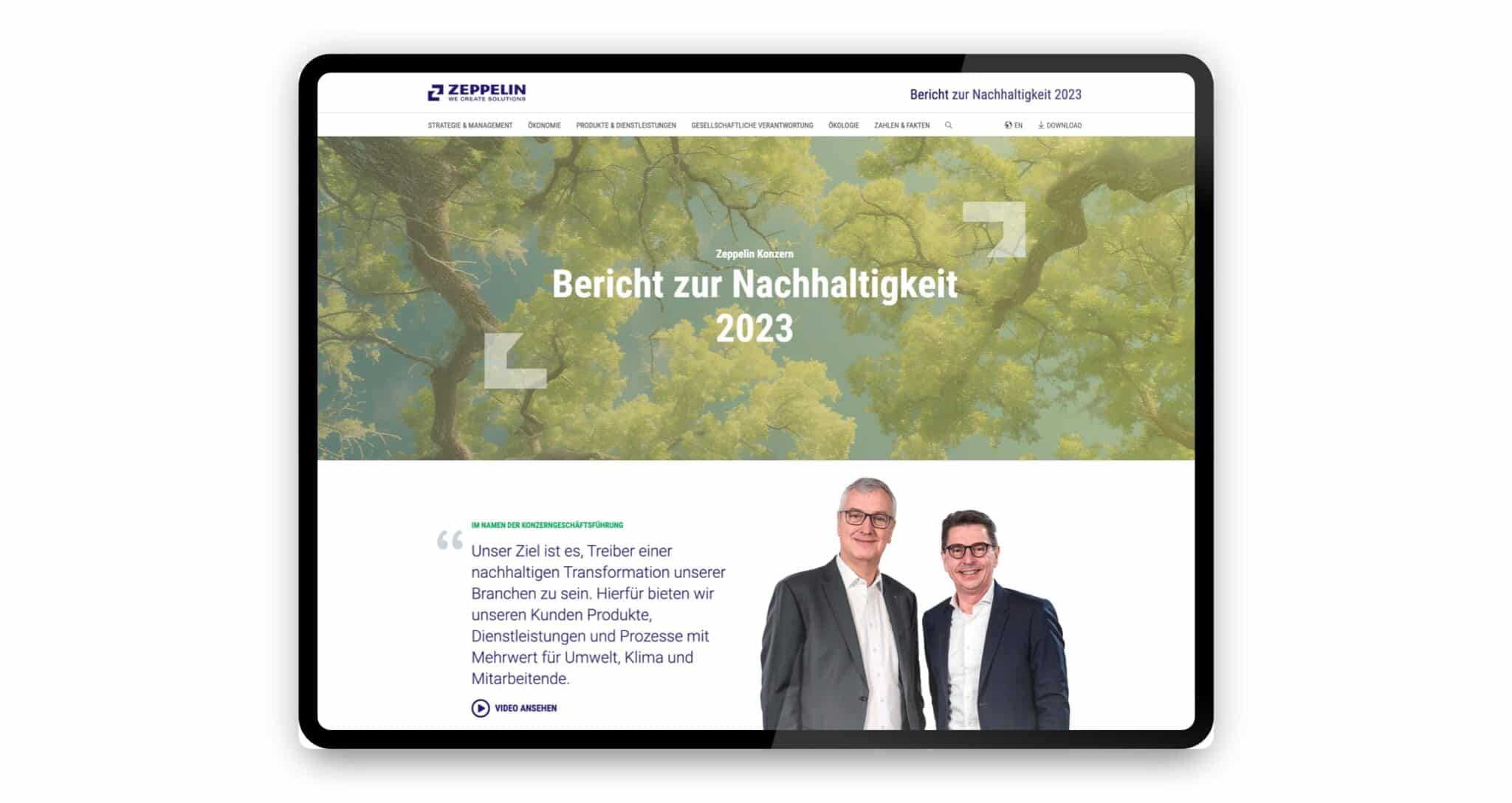 Von Daten zu Taten: Zeppelins digitaler Nachhaltigkeitsbericht Veranstaltung: Von Daten zu Taten: Zeppelins digitaler Nachhaltigkeitsbericht